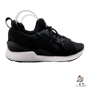 Puma Running Shoes Womens 7 Black Muse Satin EP En Point Low Cut Midfoot Strap